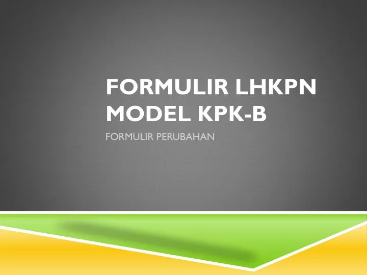 formulir lhkpn model kpk b