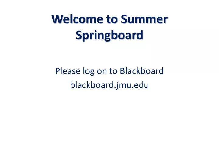 welcome to summer springboard