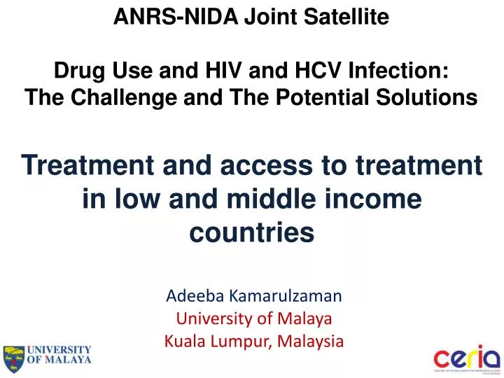 treatment and access to treatment in low and middle income countries
