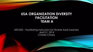 USA Organization Diversity Facilitation Team A