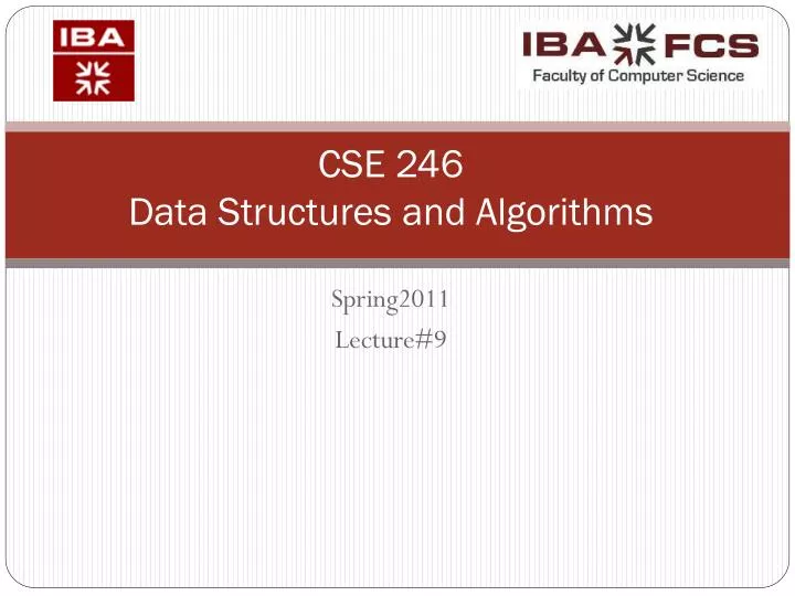 cse 246 data structures and algorithms