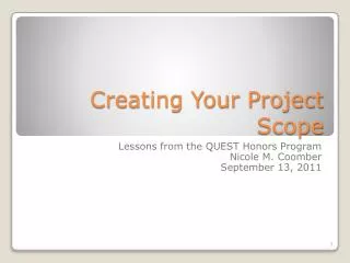 creating your project scope