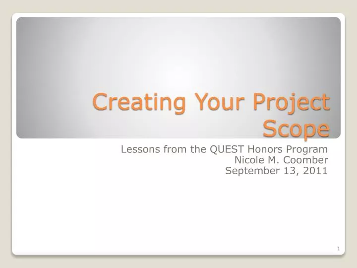 creating your project scope