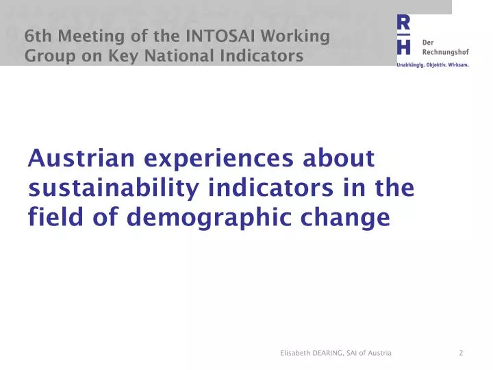 6th meeting of the intosai working group on key national indicators
