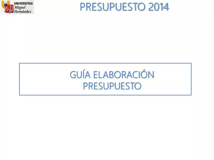 presupuesto 2014