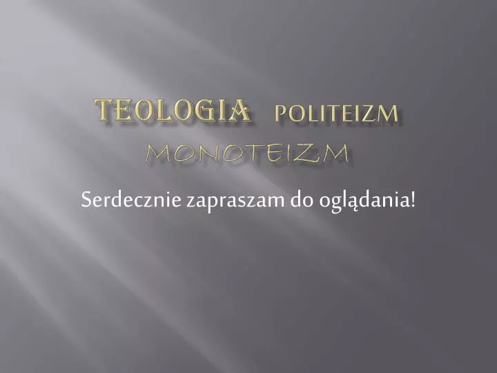 teologia politeizm monoteizm