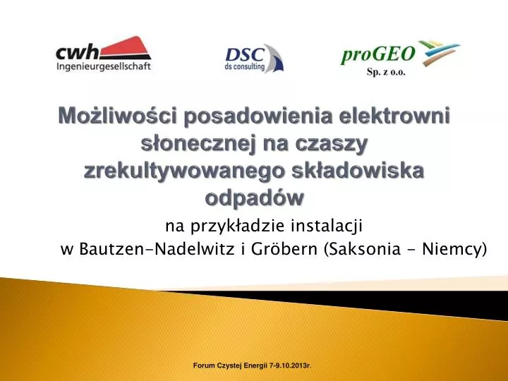 mo liwo ci posadowienia elektrowni s onecznej na czaszy zrekultywowanego sk adowiska odpad w