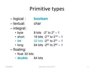 Primitive types