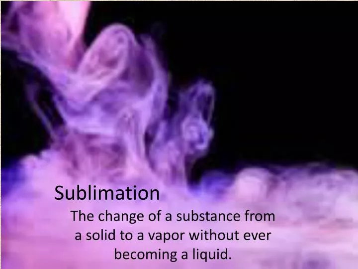 sublimation