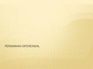 persamaan diferensial
