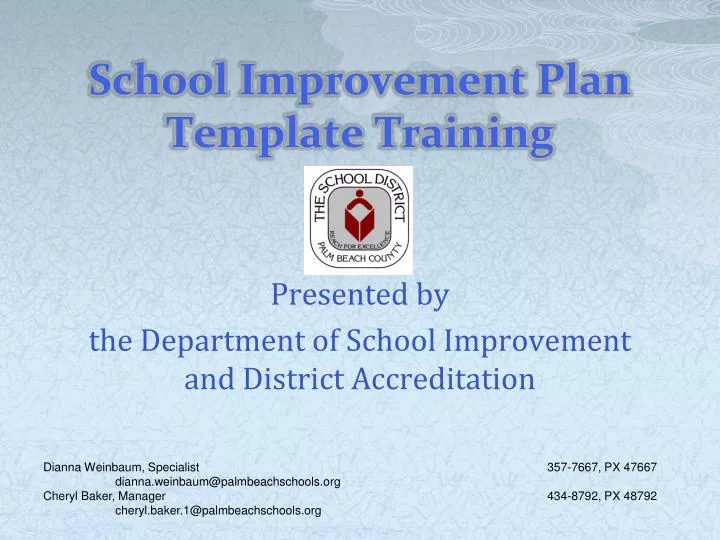 school improvement plan template training