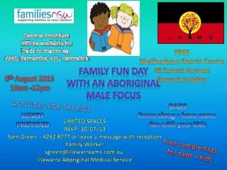Family fun day with an aboriginal male focus