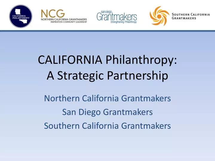 california philanthropy a strategic partnership