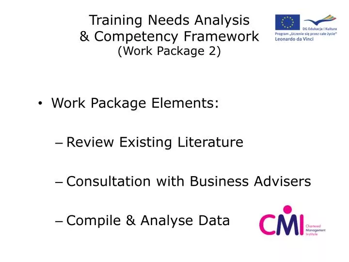 training needs analysis competency framework work package 2