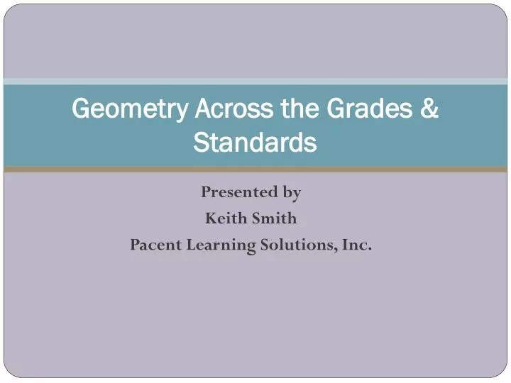 geometry across the grades standards