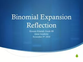 Binomial Expansion Reflection