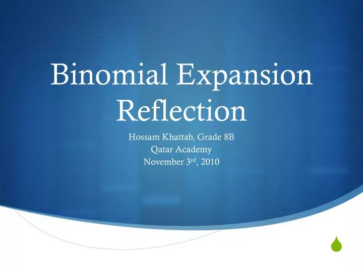 binomial expansion reflection