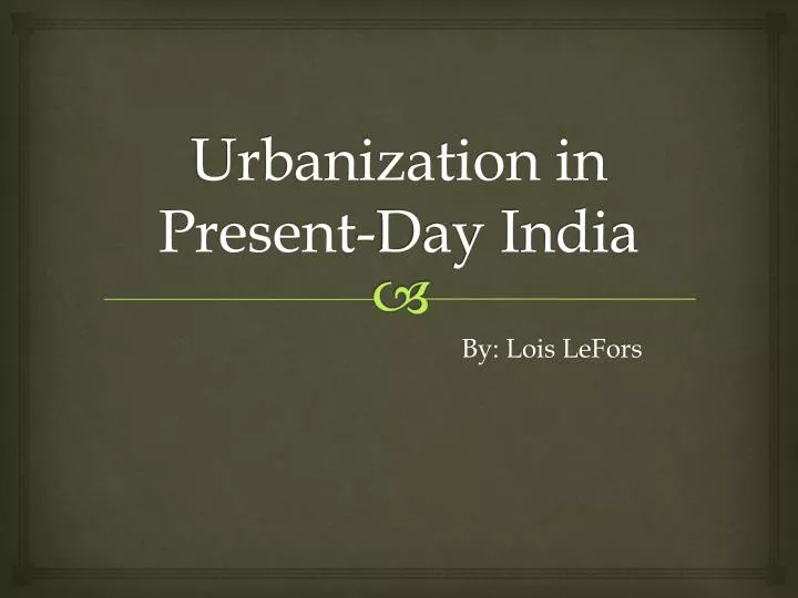 urbanization in present day india