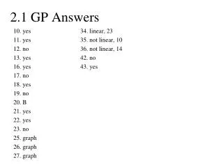 2.1 GP Answers