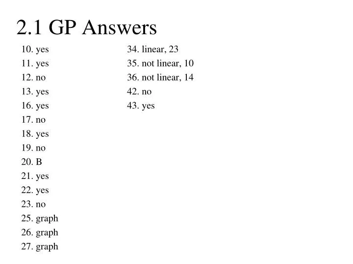 2 1 gp answers