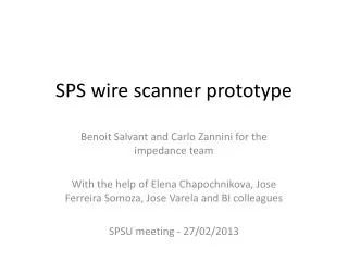 SPS wire scanner prototype