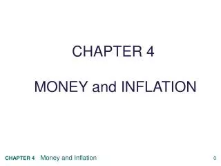 CHAPTER 4 MONEY and INFLATION