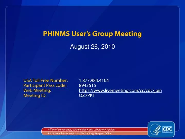 phinms user s group meeting