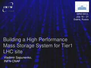 Building a High Performance Mass Storage System for Tier1 LHC site