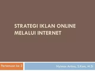 strategi iklan online melalui internet