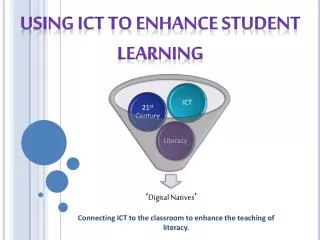 Connecting ICT to the classroom to enhance the teaching of literacy.