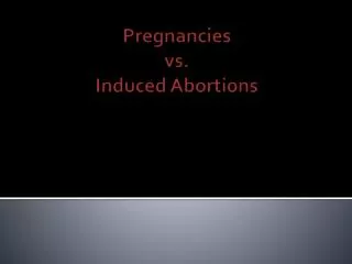 Pregnancies vs. Induced Abortions