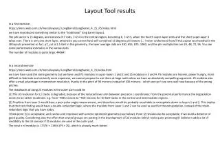 Layout Tool results