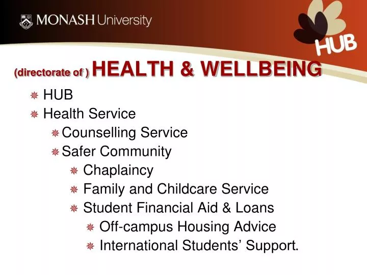 directorate of health wellbeing