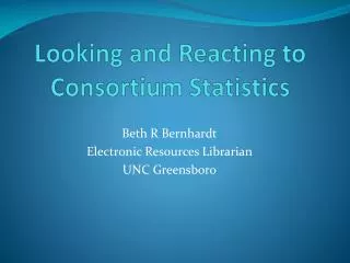 Looking and Reacting to Consortium Statistics