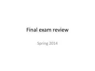 Final exam review