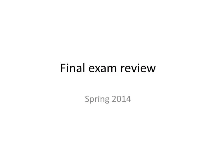 final exam review