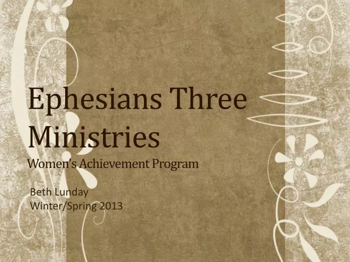 ephesians three ministries women s achievement program