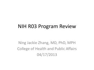 NIH R03 Program Review