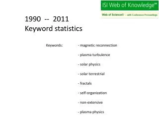 -- 2011 Keyword statistics