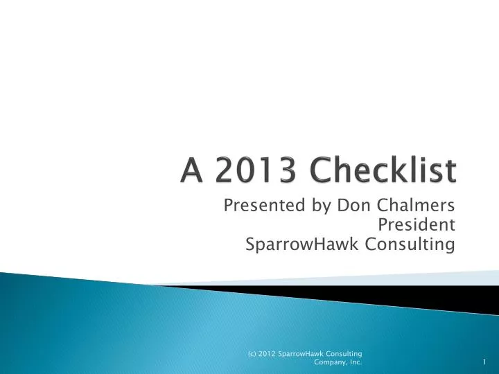 a 2013 checklist