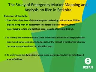 The Study of Emergency Market Mapping and Analysis on Rice in Satkhira