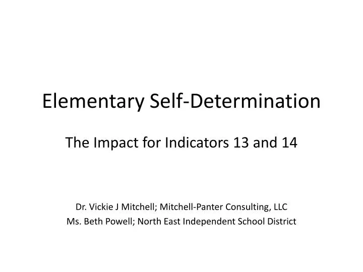 elementary self determination