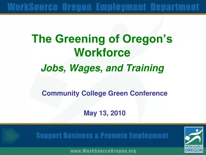 the greening of oregon s workforce jobs wages and training