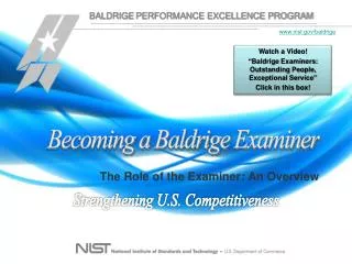 Becoming a Baldrige Examiner