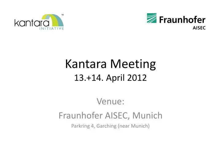 kantara meeting 13 14 april 2012