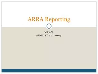 ARRA Reporting