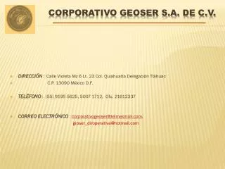 corporativo geoser s a de c v