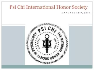 Psi Chi International Honor Society