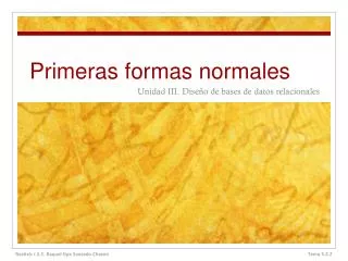 primeras formas normales
