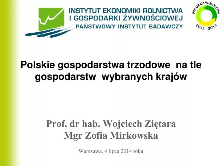 polskie gospodarstwa trzodowe na tle gospodarstw wybranych kraj w